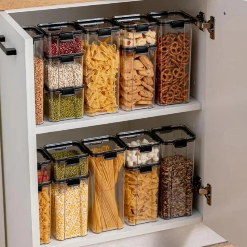 4 Pots Kit Stackable with Lock and High-seal for Food and Makeup Kitchen Organizer