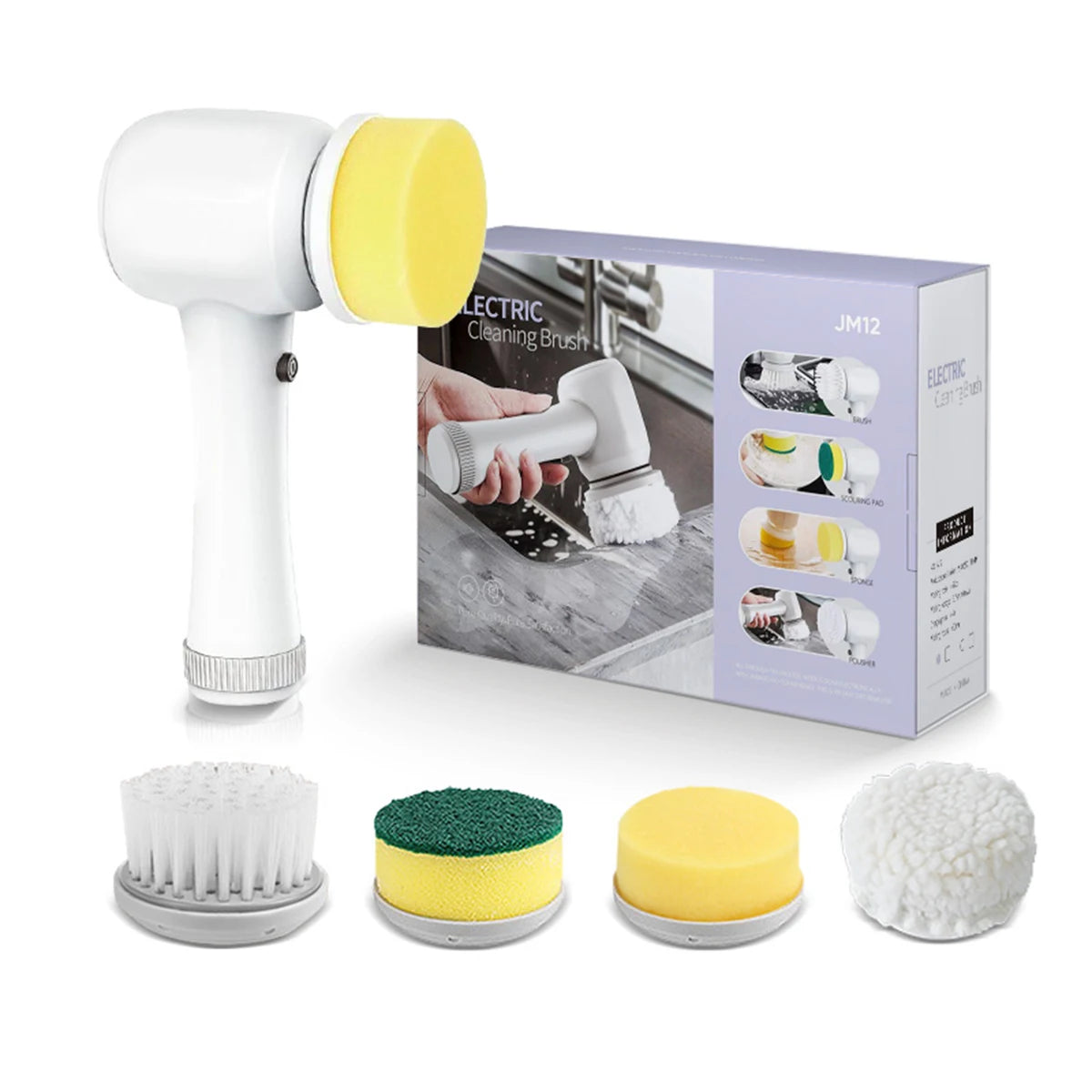 New 8-in-1 LCD Cordless Electric Cleaning Brush with Long Handle, Retractable Bathroom Toilet Floor, Electric Cleaning Brush