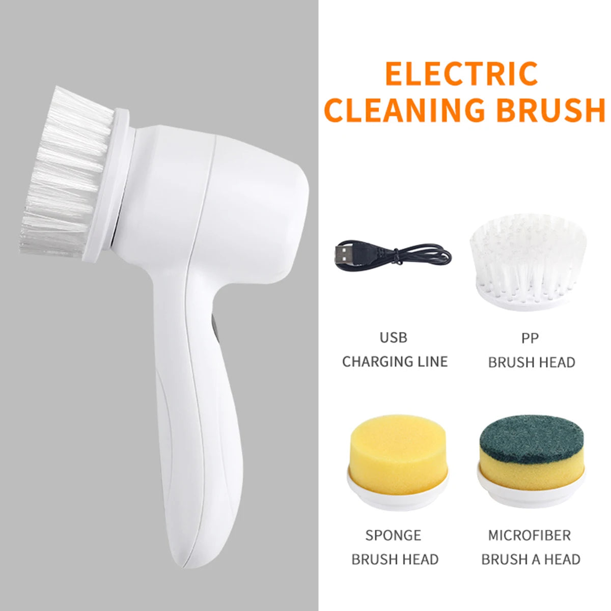 New 8-in-1 LCD Cordless Electric Cleaning Brush with Long Handle, Retractable Bathroom Toilet Floor, Electric Cleaning Brush