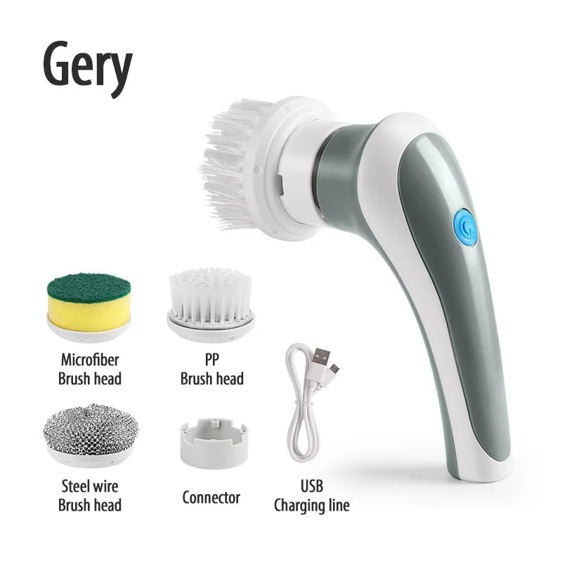 New 8-in-1 LCD Cordless Electric Cleaning Brush with Long Handle, Retractable Bathroom Toilet Floor, Electric Cleaning Brush