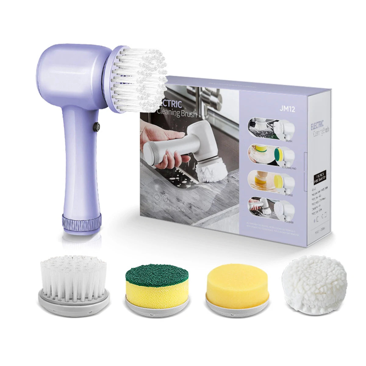 New 8-in-1 LCD Cordless Electric Cleaning Brush with Long Handle, Retractable Bathroom Toilet Floor, Electric Cleaning Brush